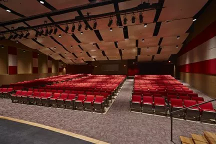 Auditorium with acoustical sound panels